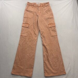Flying Monkey Cargo Pants Wide Leg High Rise Utility Peach Women Size 27